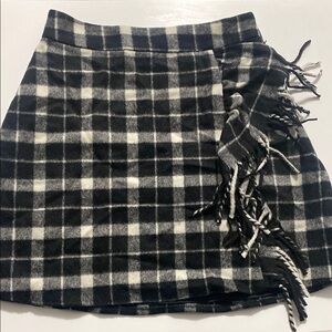Kate Spade Black and White Wrap Mini Skirt